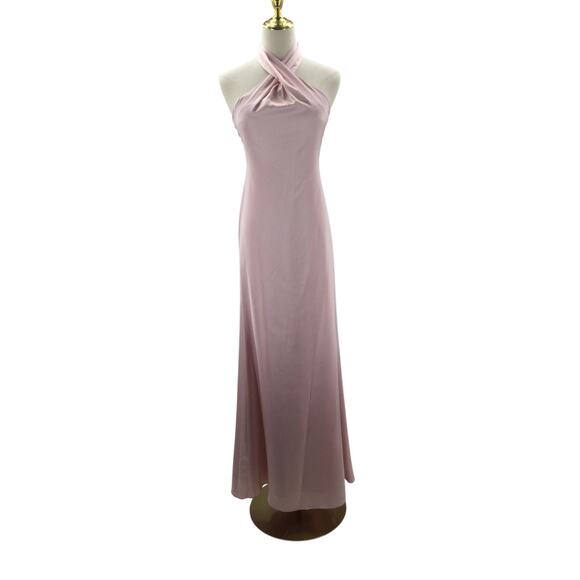 AW BRIDAL 0 XS pearl pink Serena satin formal bridesmaid maxi dress NEW b128 - Picture 3 of 9